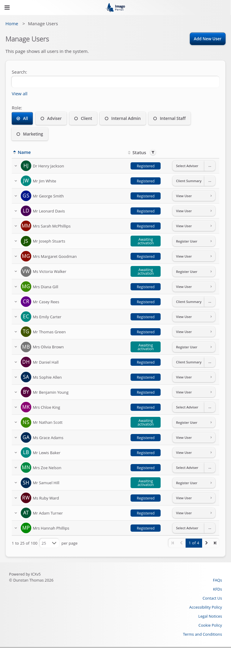 Role-InternalAdmin > 03 User Search